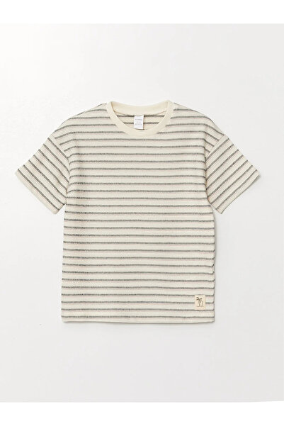 LC Waikiki LCW Baby - Tricou cu mânecă scurtă cu decolteu în dungi pentru beb...