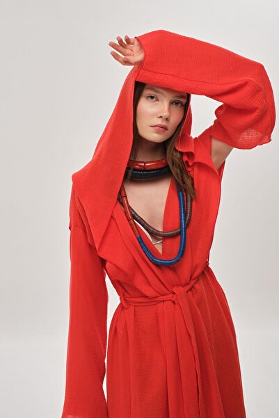 Eda Taşpınar Καφτάν με κουκούλα TEKS-00053