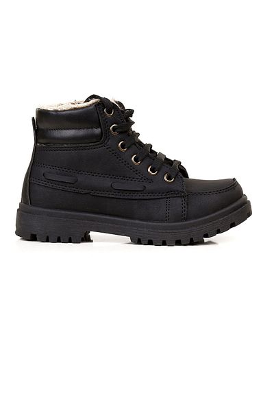 AYN-Shoes Μαύρα παιδικά μάλλινα αδιάβροχα casual μποτάκια