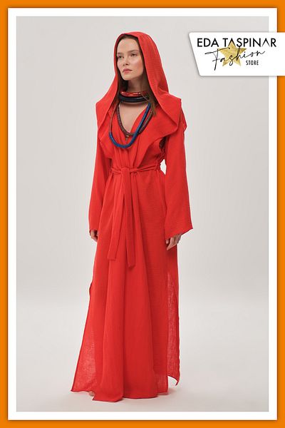 Eda Taşpınar قفطان بغطاء للرأس TEKS-00053