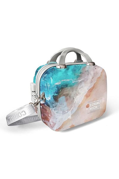 Coral High Colorful Patterned Shoulder Strap Pc Makeup Bag 16814