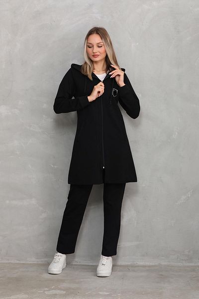 WestBound Set de trening negru cu modele bloc Hijab