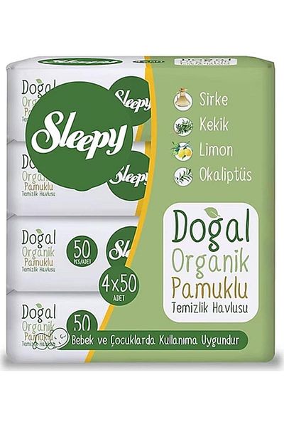 Sleepy Wet Wipes 4x50 Natural Organic (12 pcs)
