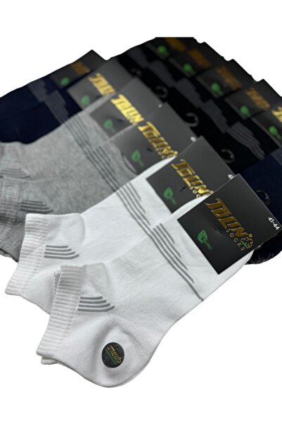 TOLIN Набір з 12 кольорових чоловічих шкарпеток з бамбука - 10536