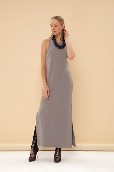 Eda Taşpınar Slit Cotton Woven Dress Home Wear TEKS-00044
