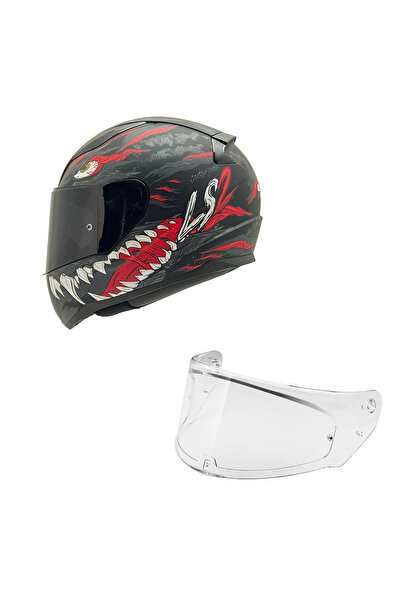 LS2 Rapıd 2 Kaıju Mat Siyah-kırmızı-beyaz Kask