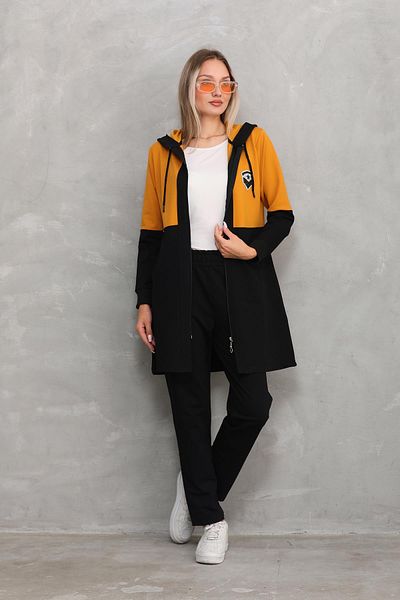 WestBound Color Block Hijab Casual Σετ Φόρμας - MUSTARD