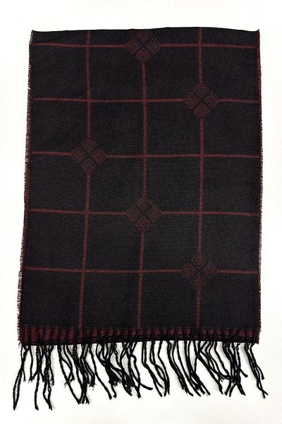 Kravatkolik Black - Claret Red Plaid Pattern Men's Camisole K523