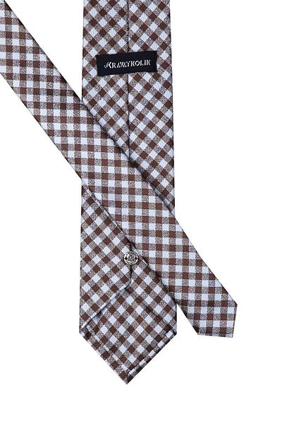 Kravatkolik Plaid Pattern Classic Necktie with Handkerchief Kk10644