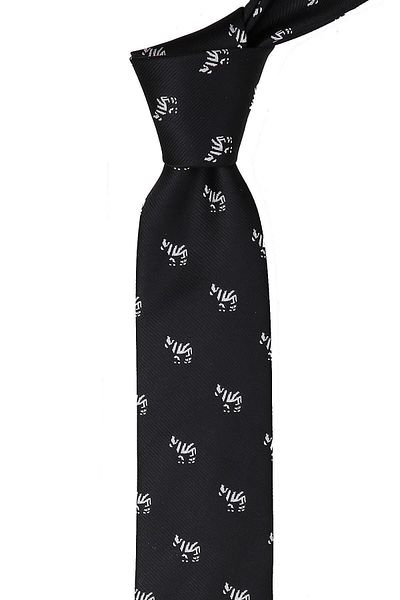 Kravatkolik Black Horse Pattern Slim Tie Sk7289