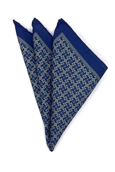 La Pescara Navy Blue Small Pattern Men's Pocket Handkerchief Sps552-20