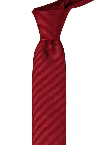 Kravatkolik Claret Red Self Pattern Slim Tie Sk4510