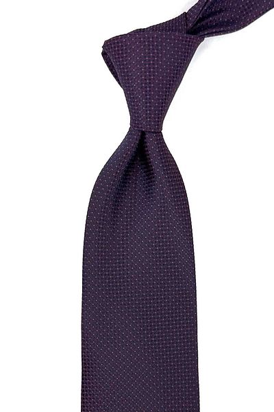 Kravatkolik Claret Red - Navy Blue Dot Pattern Classic Tie with Handkerchief KK12335