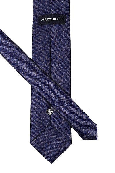 Kravatkolik Navy Blue Sand Pattern Classic Tie with Handkerchief Kk9788