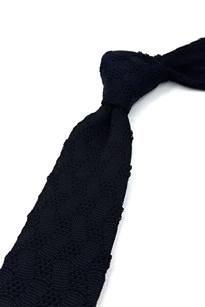 La Pescara Black Self Pattern Knitted Tie Knitted 8343