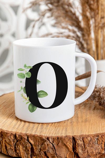 Kravatkolik O Letter Initial Printed Mug
