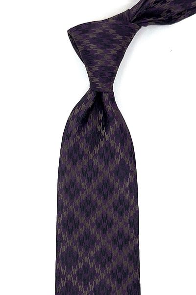 Kravatkolik Classic Necktie with Plum Motif Pattern Handkerchief KK12026