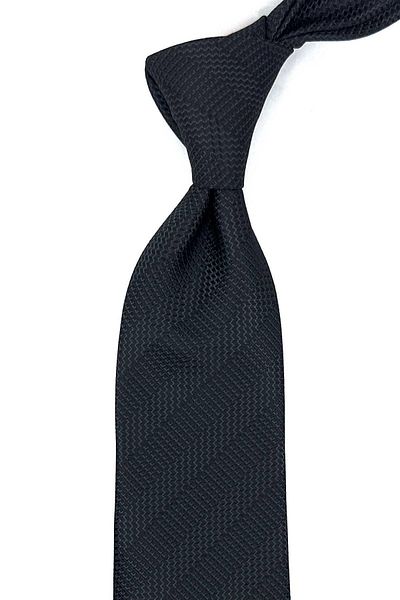 Kravatkolik Smoked Line Pattern Classic Necktie with Handkerchief KK12434