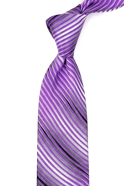 Kravatkolik Italian Silk Tie - Lobia Style, Lilac Motif Pattern, Ik1426
