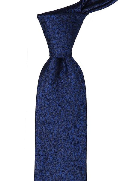 Kravatkolik Classic Tie with Blue Sand Pattern Handkerchief Kk9549