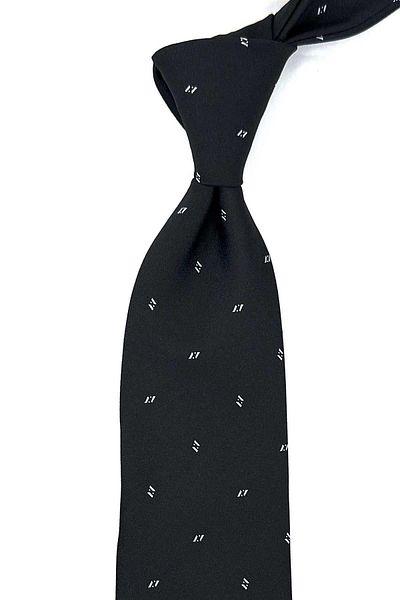 Kravatkolik Black Small Pattern Classic Tie with Handkerchief KK12463