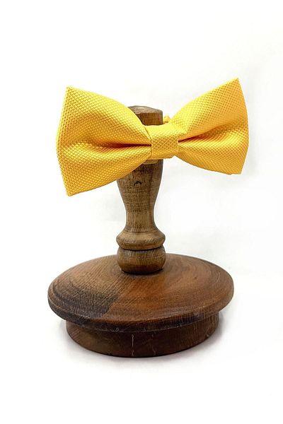La Pescara Yellow Self Pattern Bow Tie P1723