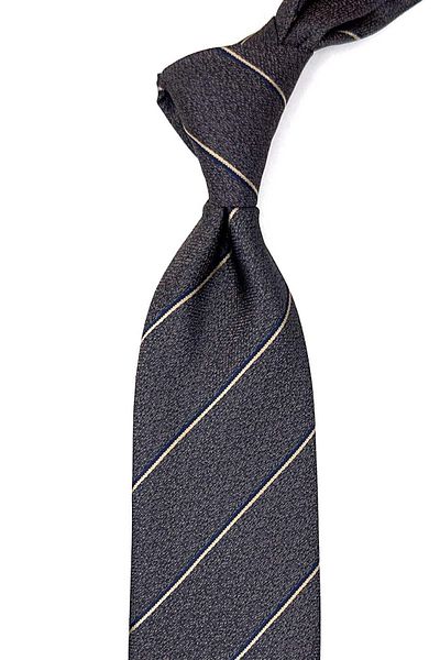 Kravatkolik Handkerchief Patterned Brown Striped Tie - KK12632