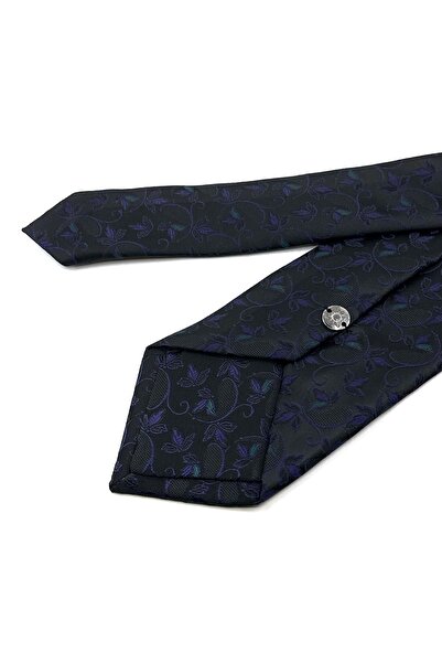 Kravatkolik Κλασική γραβάτα με μαύρο λουλουδάτο σχέδιο KK12038