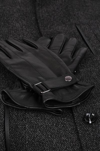 Kravatkolik Men's Black Leather Gloves El07