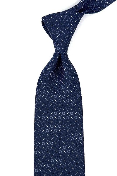 Kravatkolik Navy Blue Small Pattern Classic Tie with Handkerchief KK12359