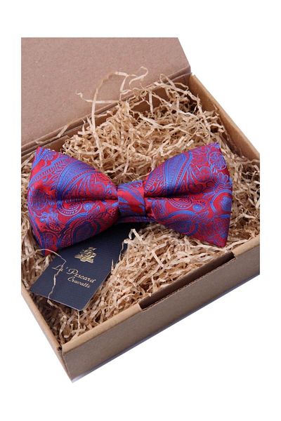 La Pescara Shawl Pattern Red Bow Tie P577