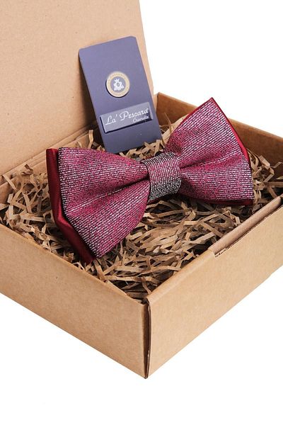 Kravatkolik Burgundy Sand Pattern Bow Tie P942