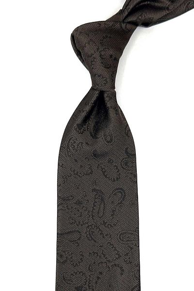 Kravatkolik Italian Silk Tie İK1671 - Brown Shawl Pattern