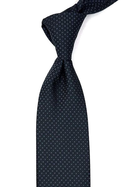 Kravatkolik Smoked Black Small Patterned Handkerchief Tie - KK12624