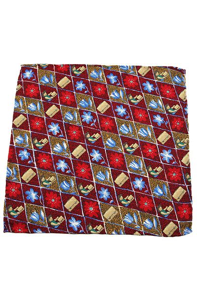 Store Colorful Motif Printed Men's Silk Handkerchief - SPS136 KRVT8690002221512