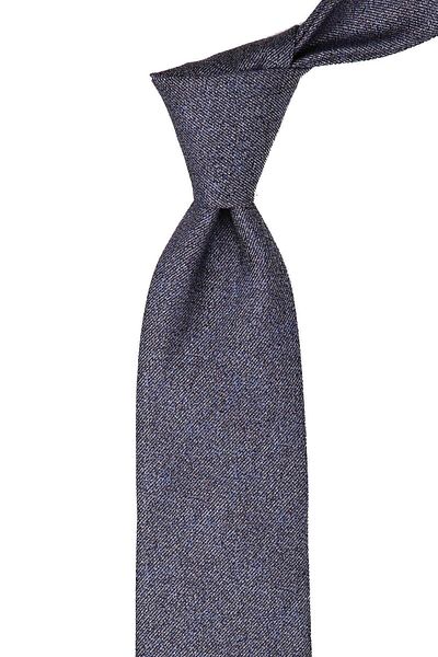 Kravatkolik Gray - Brown Sand Pattern Classic Tie with Handkerchief Kk10511