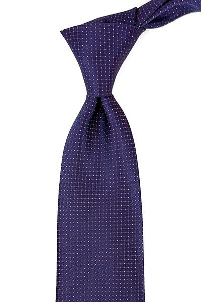 Kravatkolik Navy Blue - Claret Red Dot Pattern Classic Tie with Handkerchief Kk11110