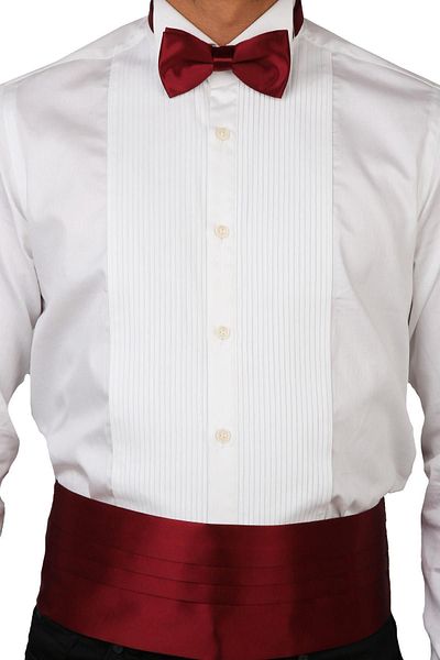 La Pescara Claret Red Bow Tie Girdle Groom Suit Smk52 - Smk52 Girdle