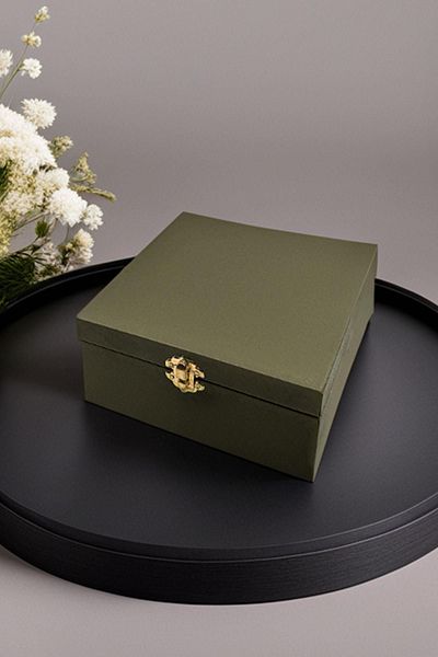 Kravatkolik Green Men's Gift Box - Tie Cufflink Tie Clip KMK15