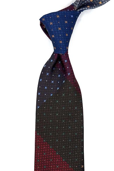 Kravatkolik Small Pattern Multi Color Patchwork Classic Tie KK12220