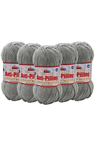 Himalaya 5 Pieces Himalaya Everyday Bebe Lux - Anti Pilling Light Gray Hand Knitting Yarn - 70416