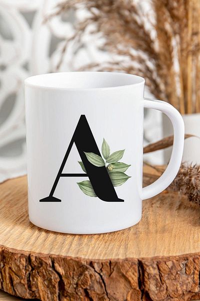 Kravatkolik Letter A Initial Printed Mug