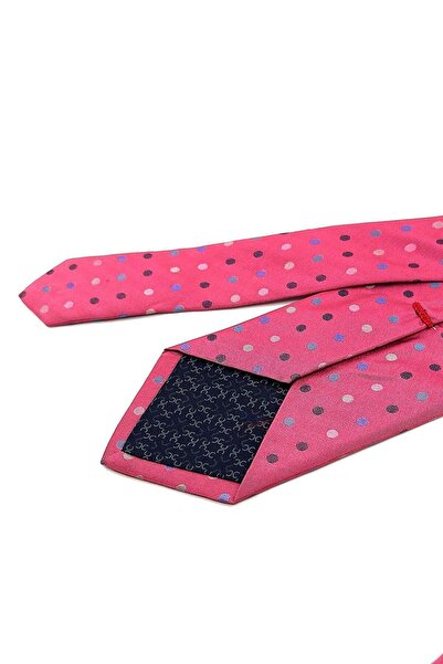 Kravatkolik Μεταξωτή γραβάτα με ροζ πουά στυλ Bagnola IΚ1432