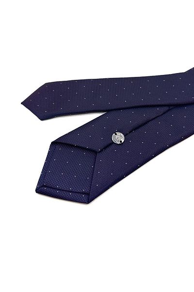 Kravatkolik Navy Blue - Claret Red Dot Pattern Thin Tie SK7924