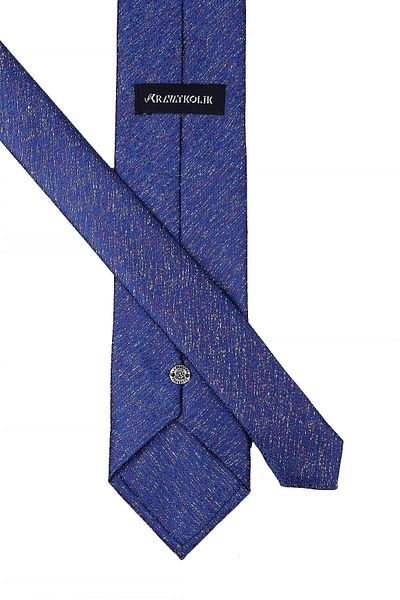 Kravatkolik Navy Blue Sand Pattern Classic Tie with Handkerchief Kk10393