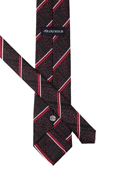 Kravatkolik Men's Black Plaid Pattern Classic Necktie with Handkerchief Kk10116