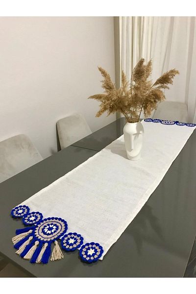 Parla Life Κρεμ Χρώμα Πλεκτό Μοτίβο Runner 44x164 εκ
