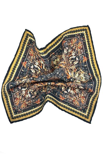 Kravatkolik Navy Blue - Orange Hand Stitched Italian Wool Pocket Handkerchief WL15