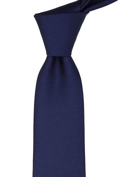 La Pescara Navy Blue Dot Pattern Classic Tie with Handkerchief Kk4157
