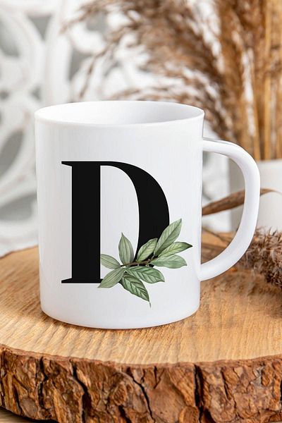 Kravatkolik Letter D Initial Printed Mug